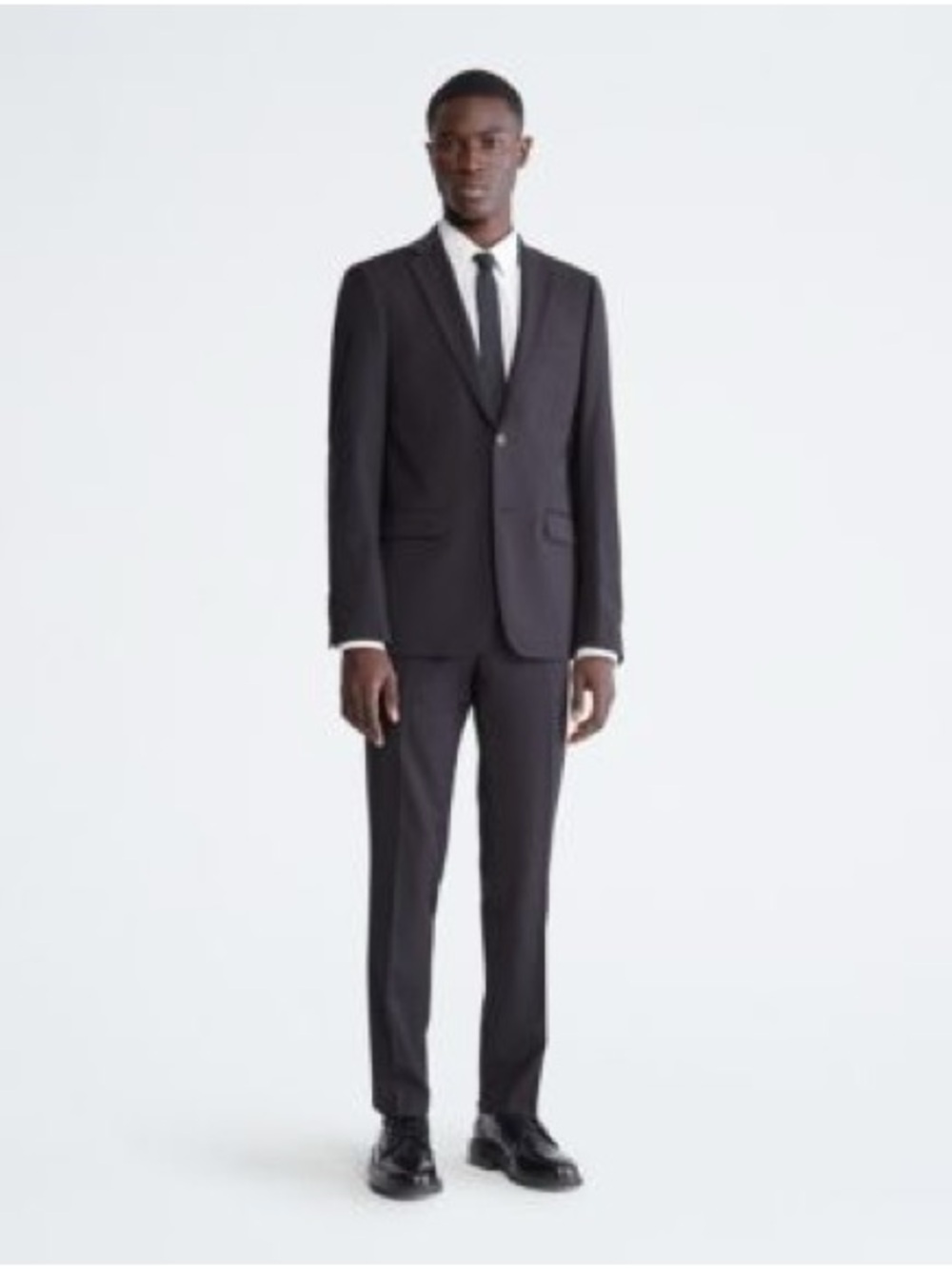 Calvin Klein 100%Wool Black Two-Piece Tailored Suit